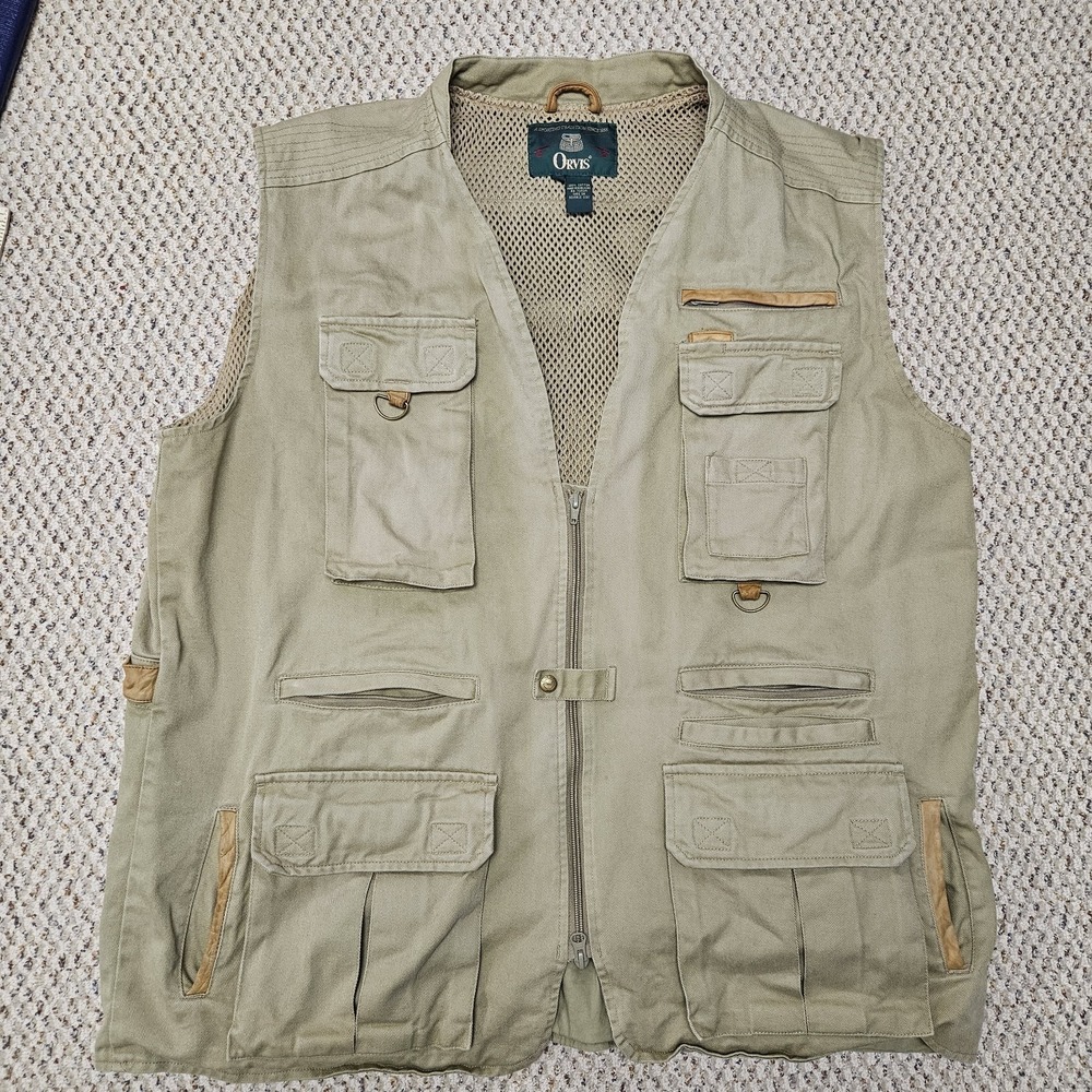 Vintage Orvis Fishing Vest Mens XXL Pockets Outdoor Hunting‎ Safari